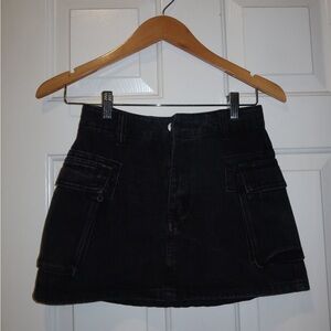 Stylish Black Denim Mini Skirt